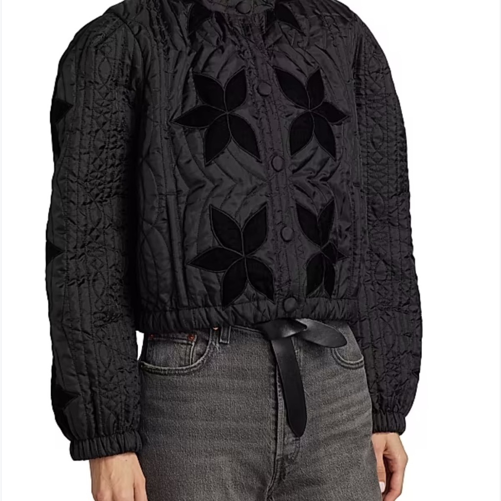 Free People Quinn Quilted Floral Embroidered Jacket